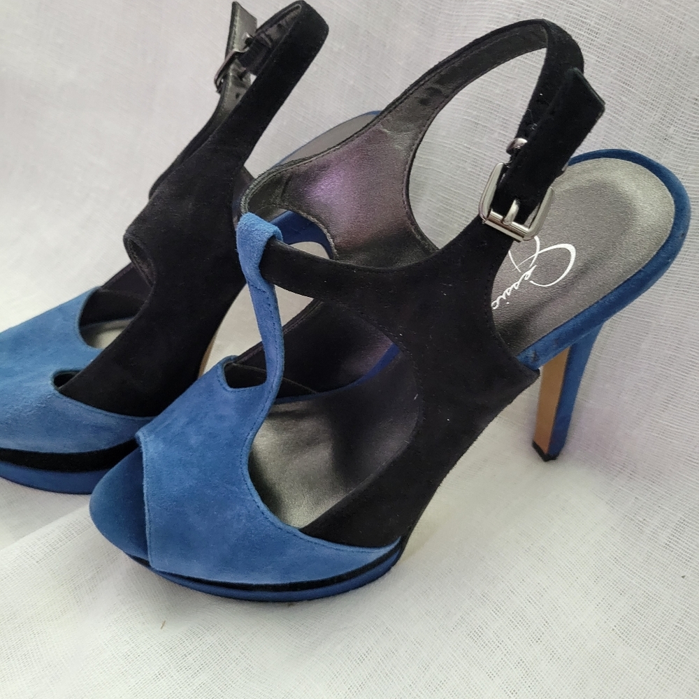 Jessica Simpson Black and Blue heels